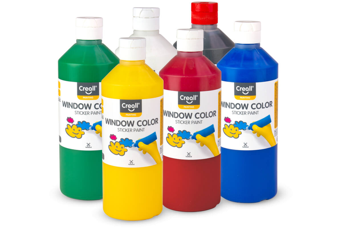 Stickerverf Creall Windows  5 flacons ass. 500 ml + contour