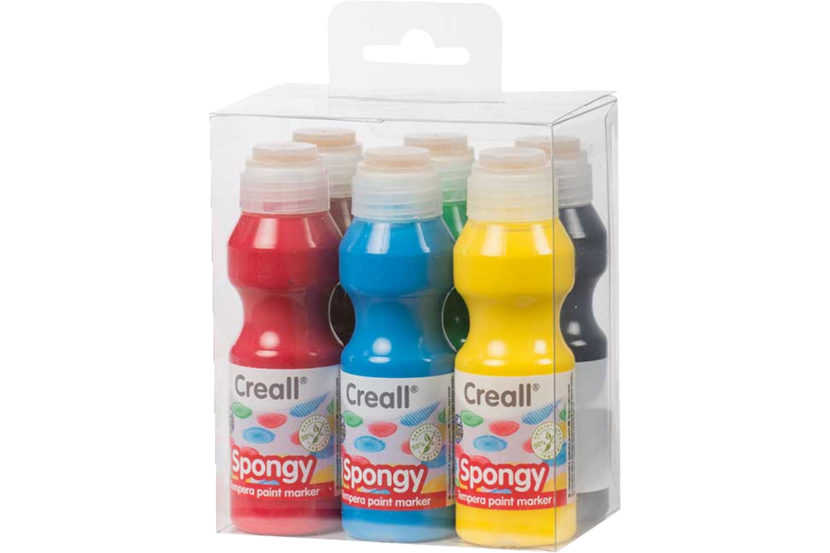 Plakkaatverfstiften spongy assorti, 6 stuks