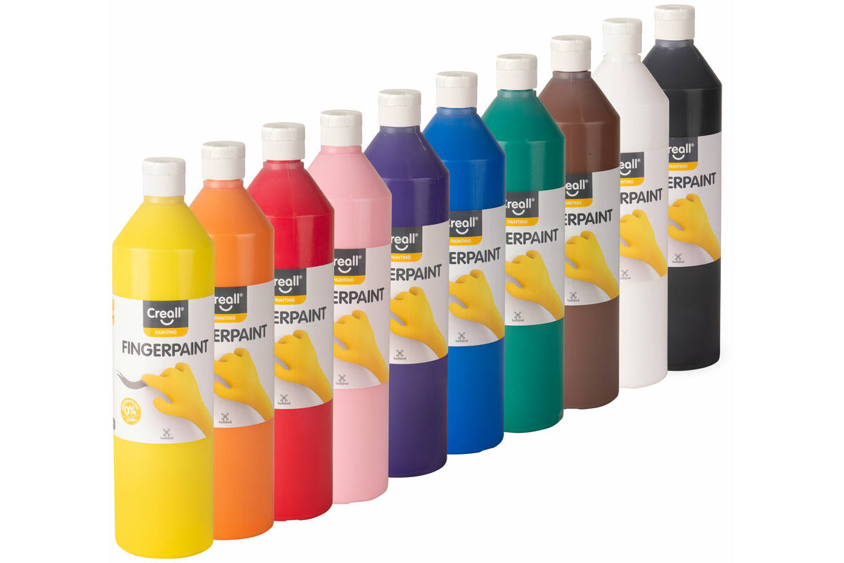 Vingerverf set 750 ml, 10 kleuren