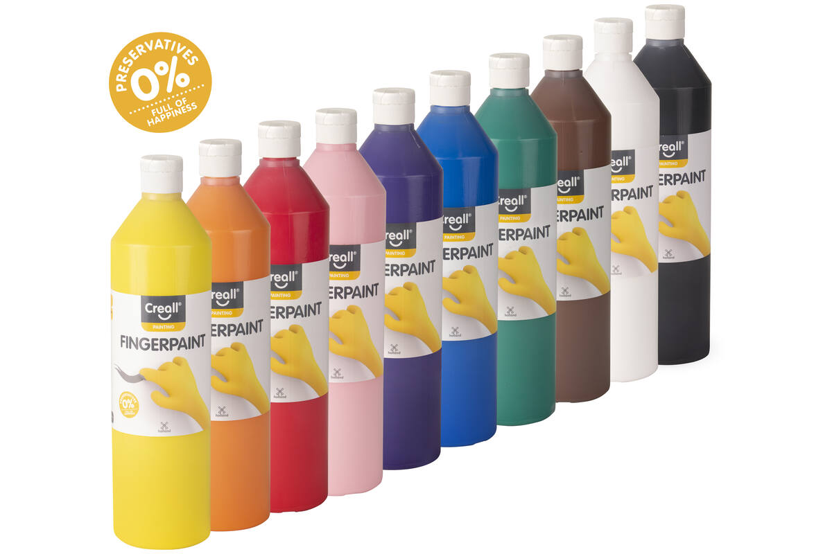 Vingerverf set 750 ml, 10 kleuren