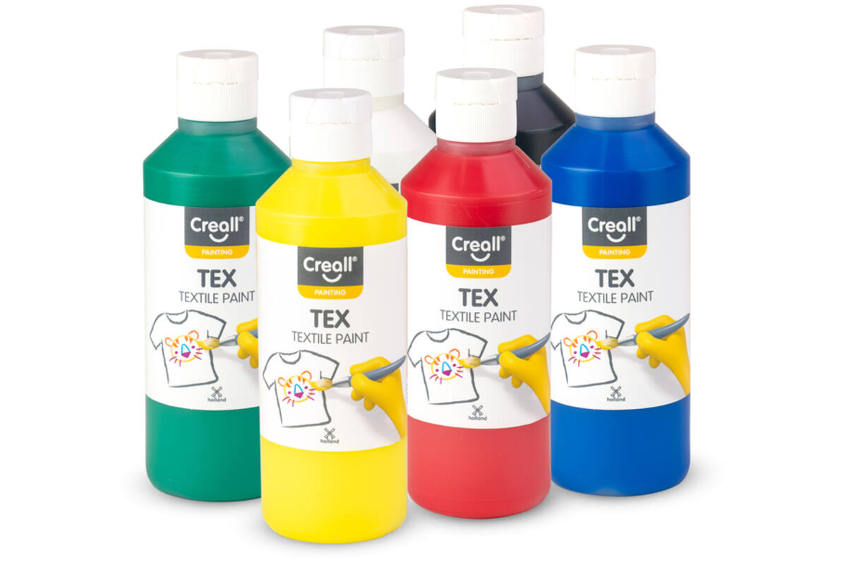 Textielverf Creall-Tex 500 ml, 6 flacons ass.