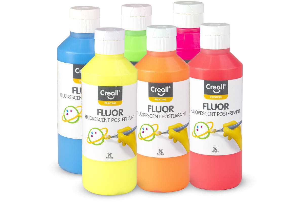 Plakkaatverf Creall Fluor 250 ml blauw