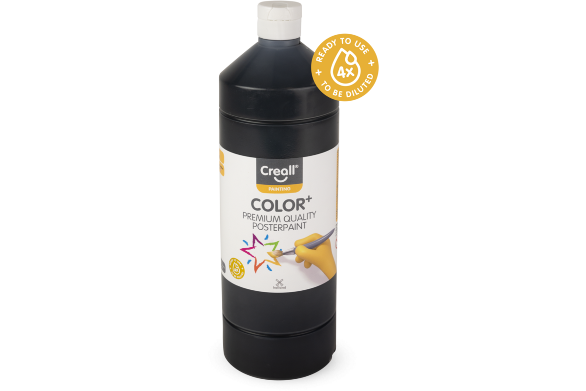Plakkaatverf Creall Color+ 1000 ml zwart