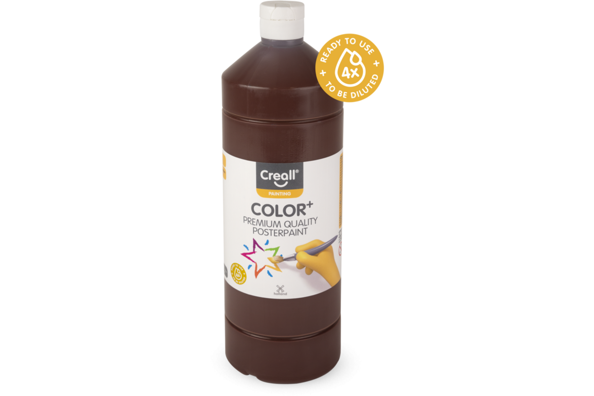 Plakkaatverf Creall Color+ 1000 ml donkerbruin