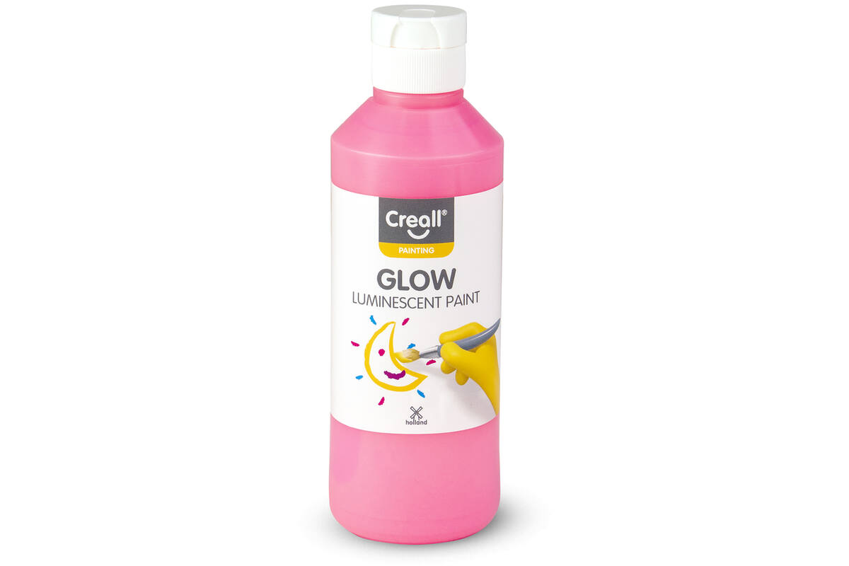 Lichtgevende verf Creall Glow 250 ml rood-roze