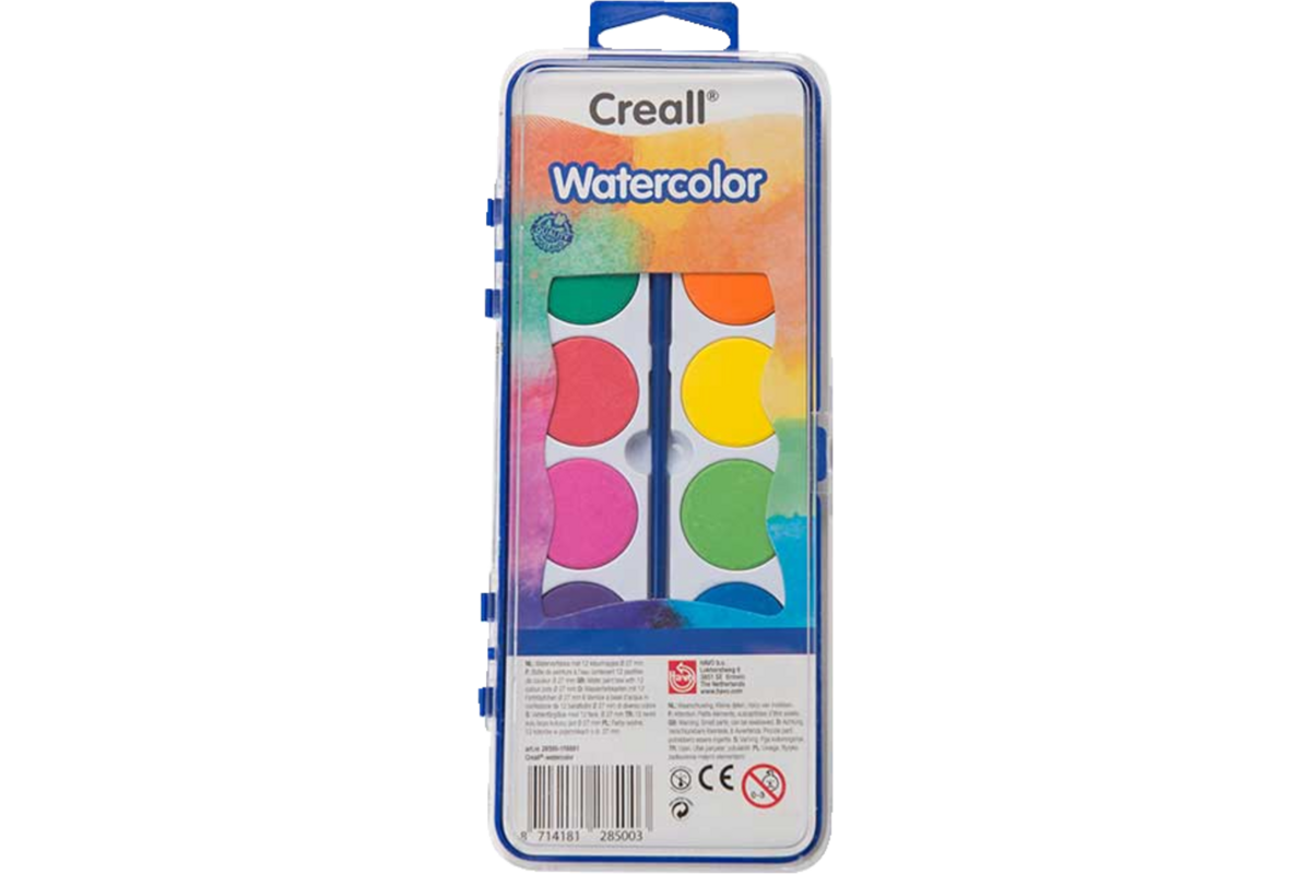Waterverfset Creall, 12 napjes met penseel