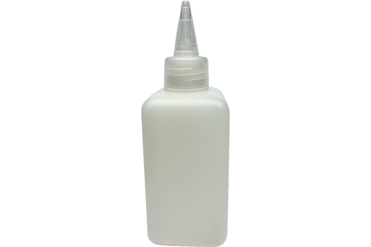 Lijmflacon vierkant 150 ml met dop transparant (nieuw model)