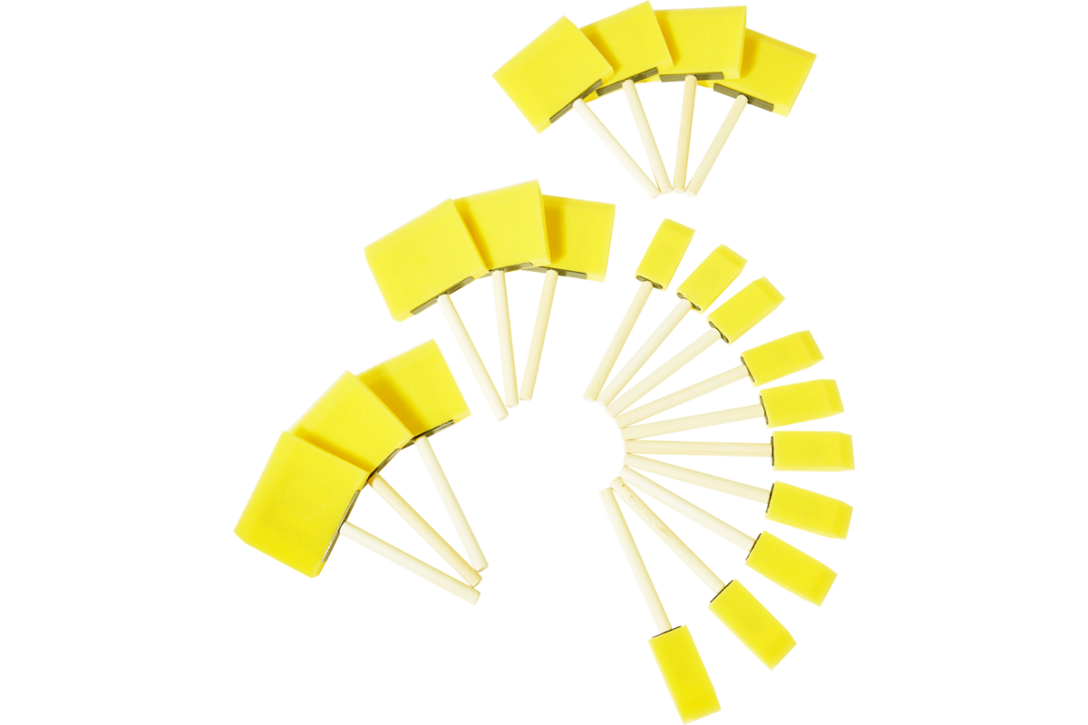 Schuimpenselen 25 mm / 75 mm, 20 stuks