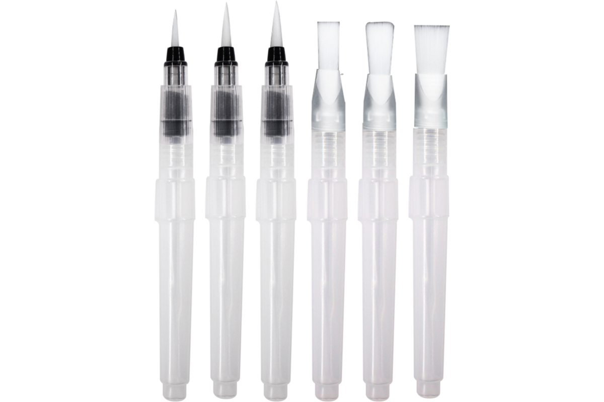 Waterpenseel 15,5 cm assorti, 6 stuks