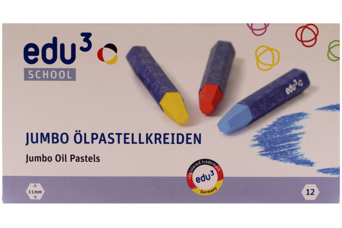 Oliekrijtjes edu³ Jumbo 11 mm assorti, 12 stuks