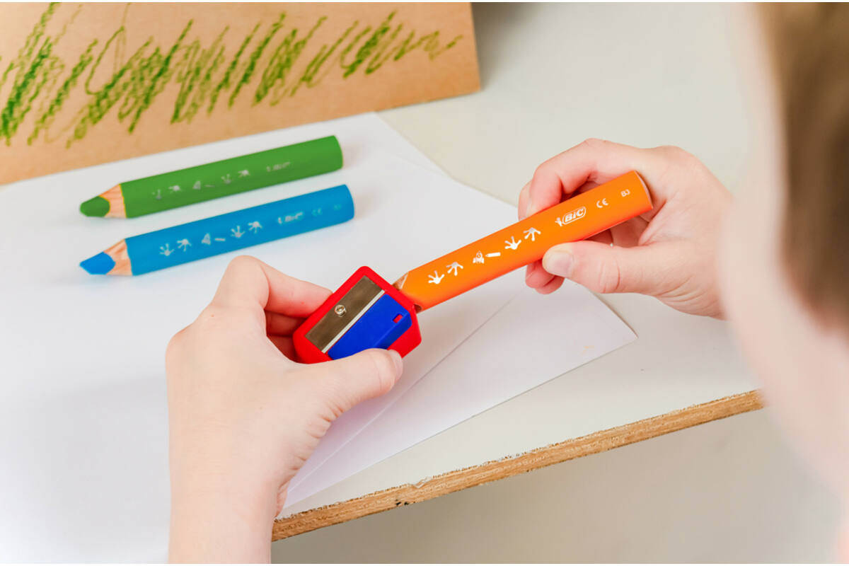 Kleurpotloden BIC Multi surface 3-in-1 assorti, 40 stuks incl. slijpers