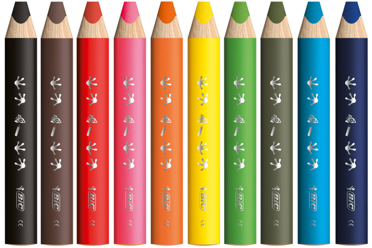Kleurpotloden BIC Multi surface 3-in-1 assorti, 40 stuks incl. slijpers