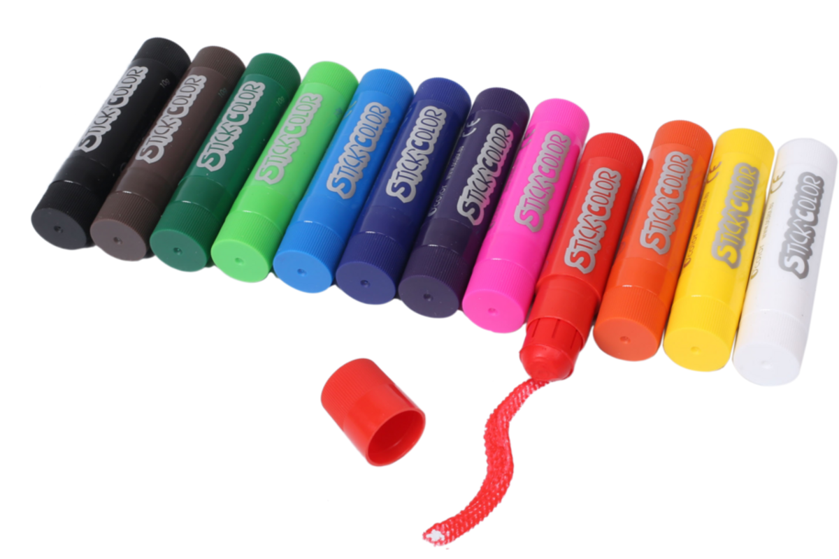 Plakkaatverfstift assorti, 12 stuks