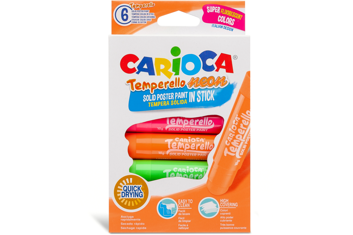 Plakkaatverfstiften Carioca neon, 6 stuks