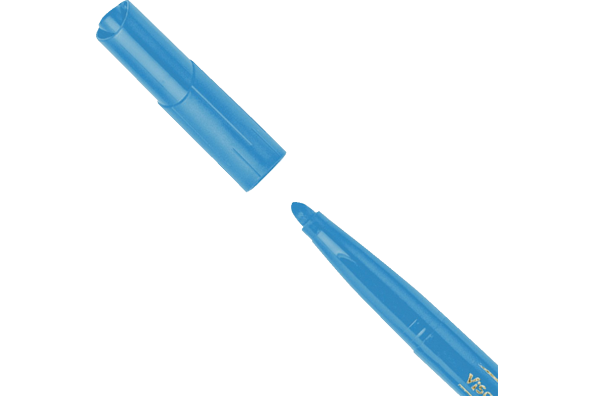 Viltstiften BIC kids visacolor XL Ecolutions hemelsblauw, 12 stuks