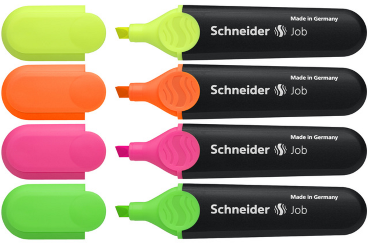 Markeerstift Schneider Job 150 assorti etui 4 stuks
