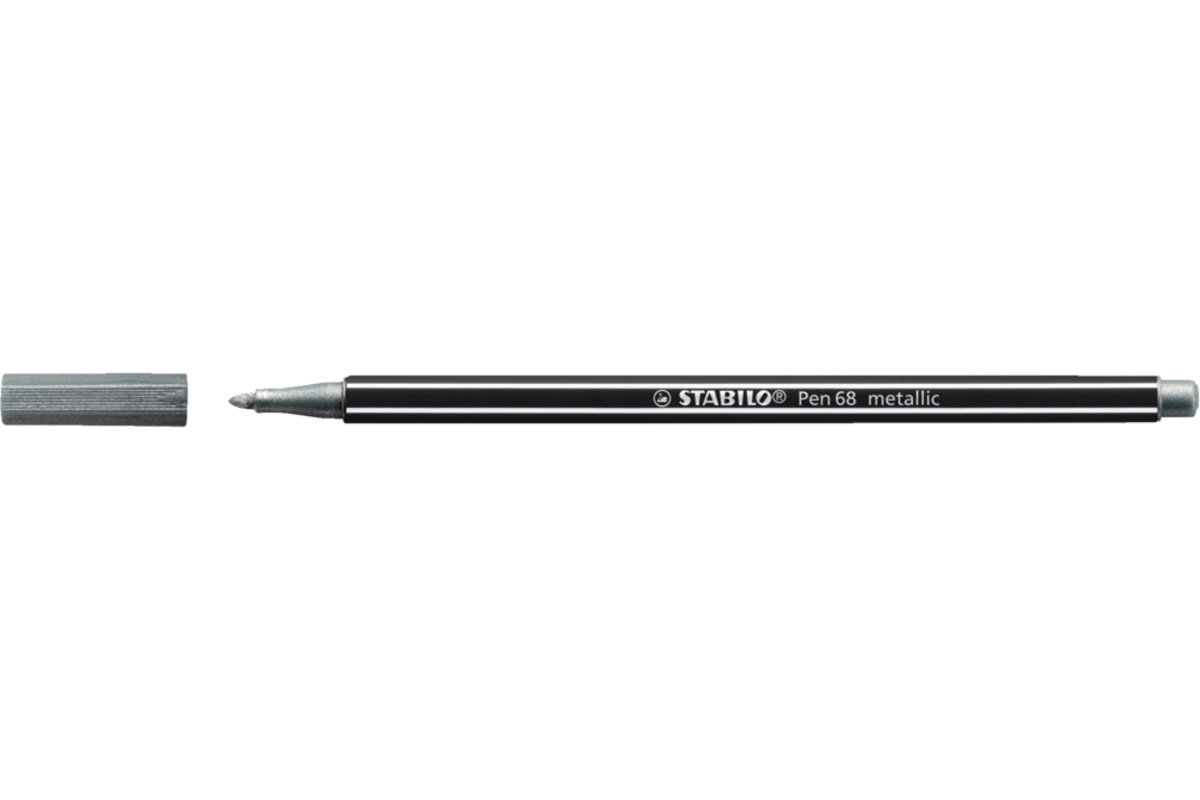 Viltstift STABILO Pen 68 metallic 805 zilver 1,4mm