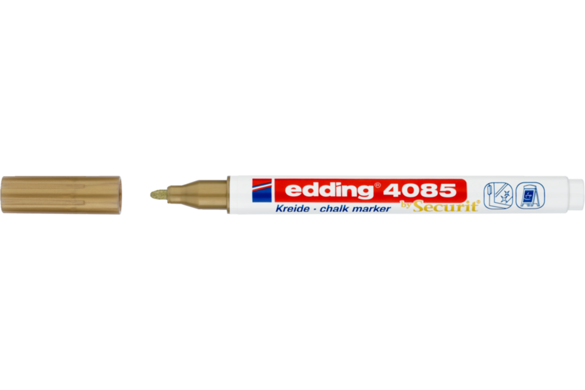 Krijtstift edding goud/zilver 1-2 mm, 2 stuks