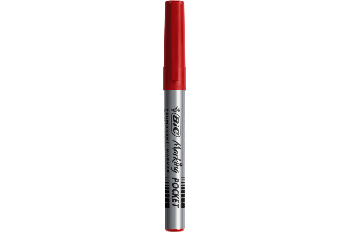 Permanent marker BIC rond 1,1 mm rood, per dozijn