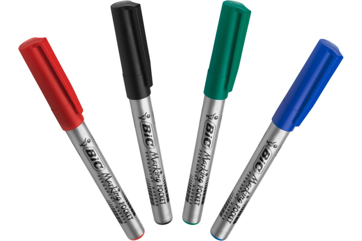 Permanent marker BIC rond 1,1 mm rood, per dozijn