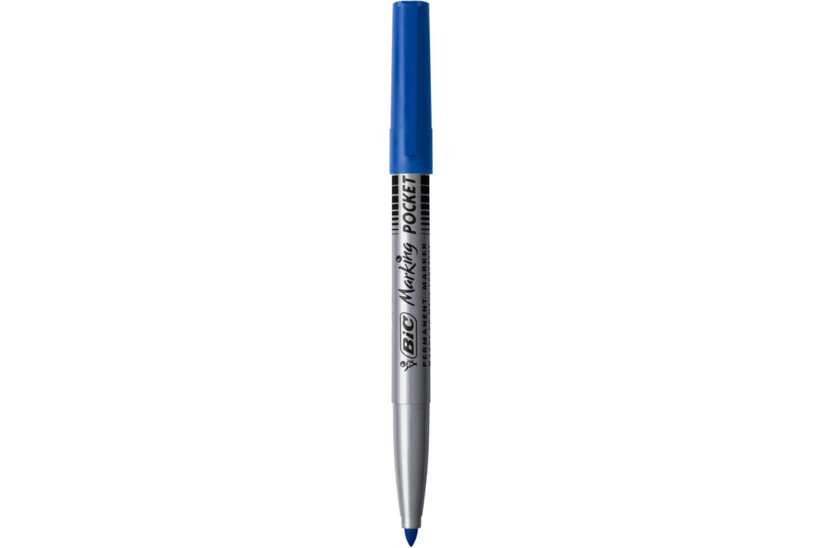 Permanent marker BIC rond 1,1 mm blauw, per dozijn