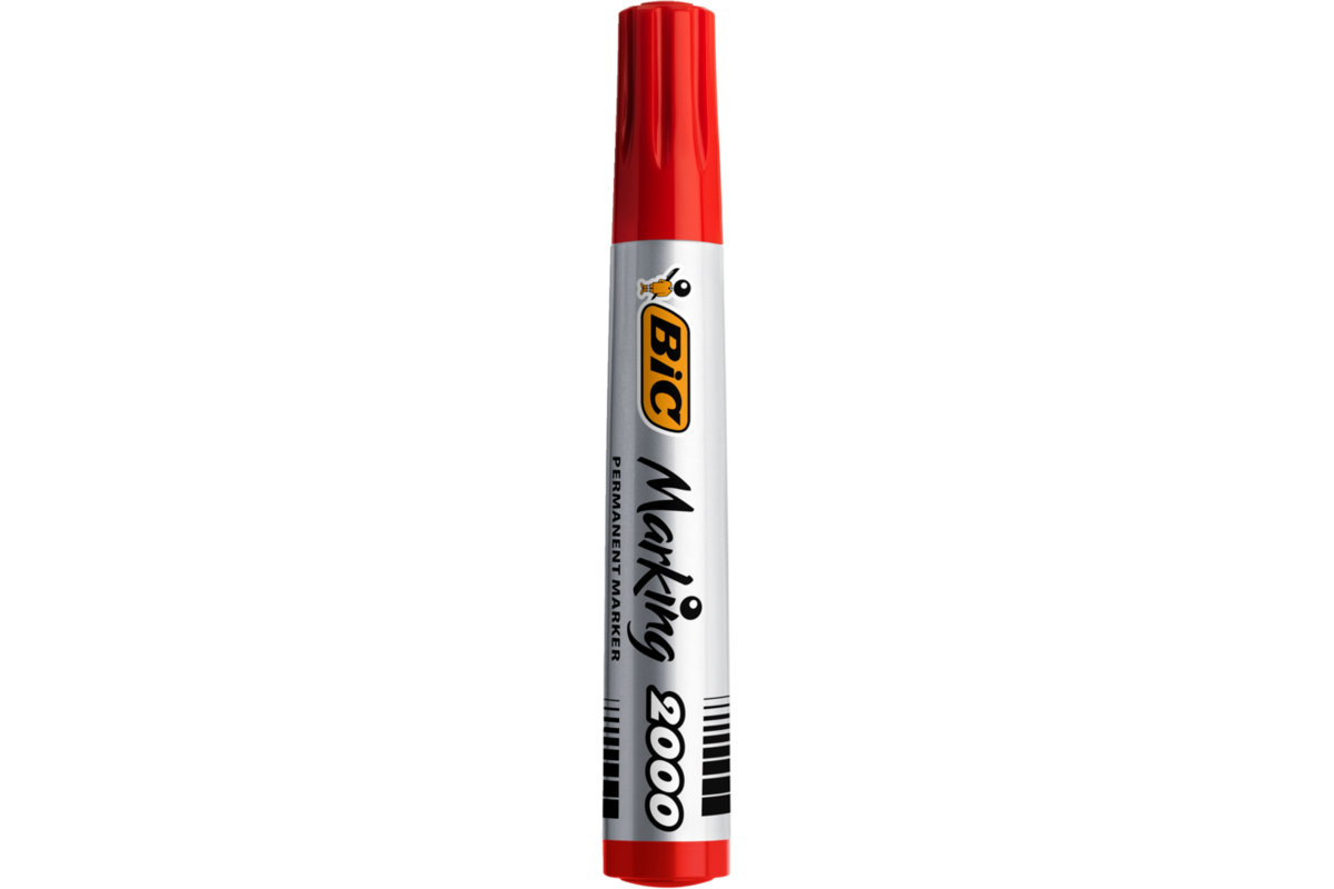 Permanent marker BIC rond 1,7 mm rood, per dozijn