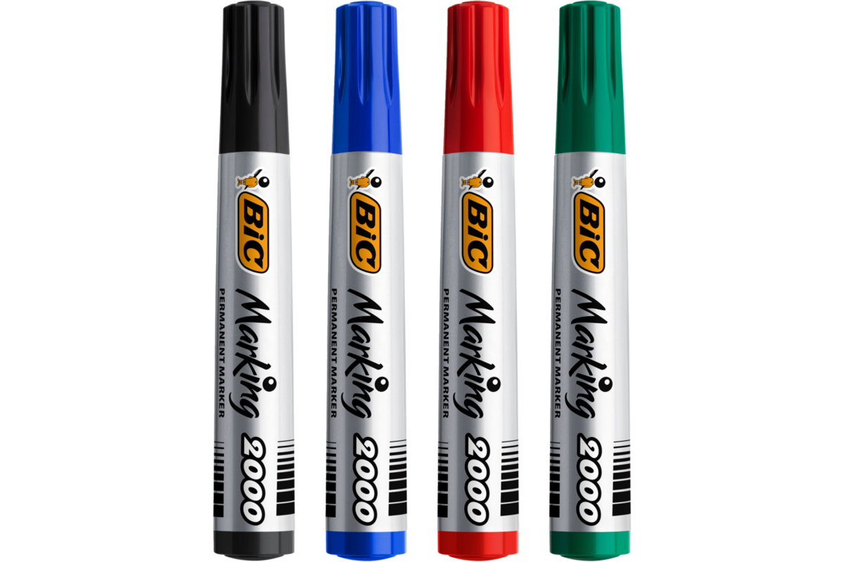 Permanent marker BIC rond 1,7 mm rood, per dozijn
