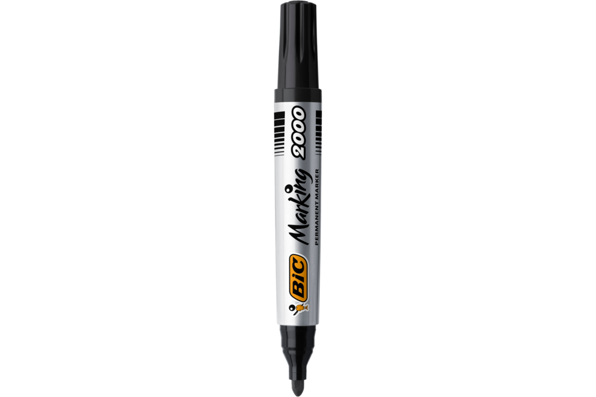 Permanent marker BIC rond 1,7 mm zwart, per dozijn