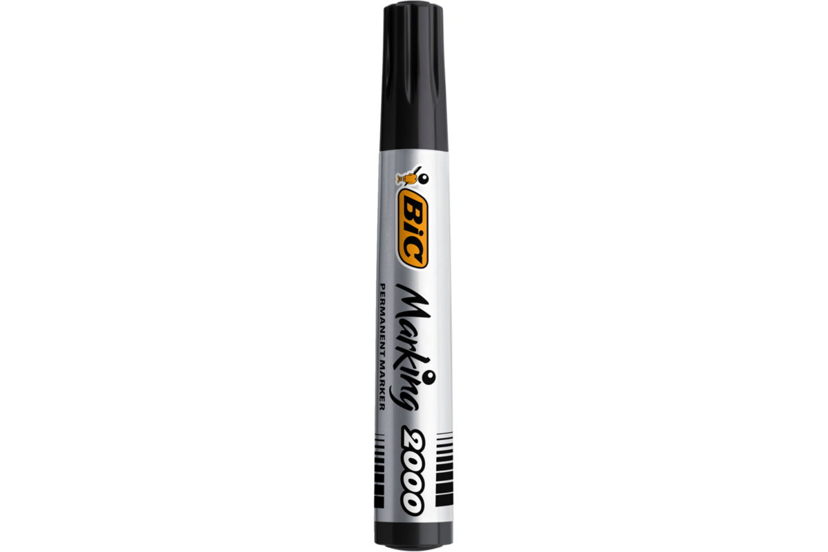Permanent marker BIC rond 1,7 mm zwart, per dozijn