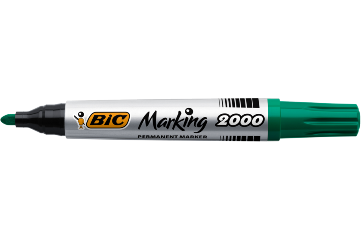 Permanent marker BIC rond 1,7 mm groen, per dozijn