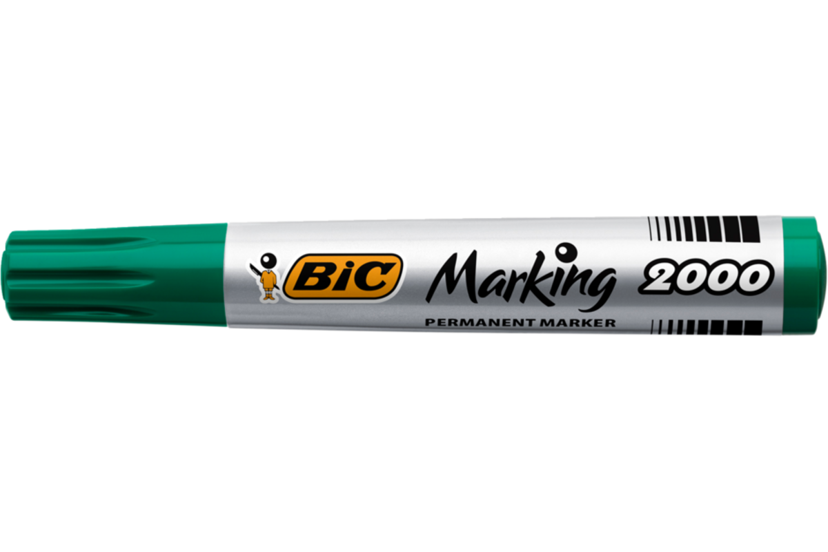 Permanent marker BIC rond 1,7 mm groen, per dozijn