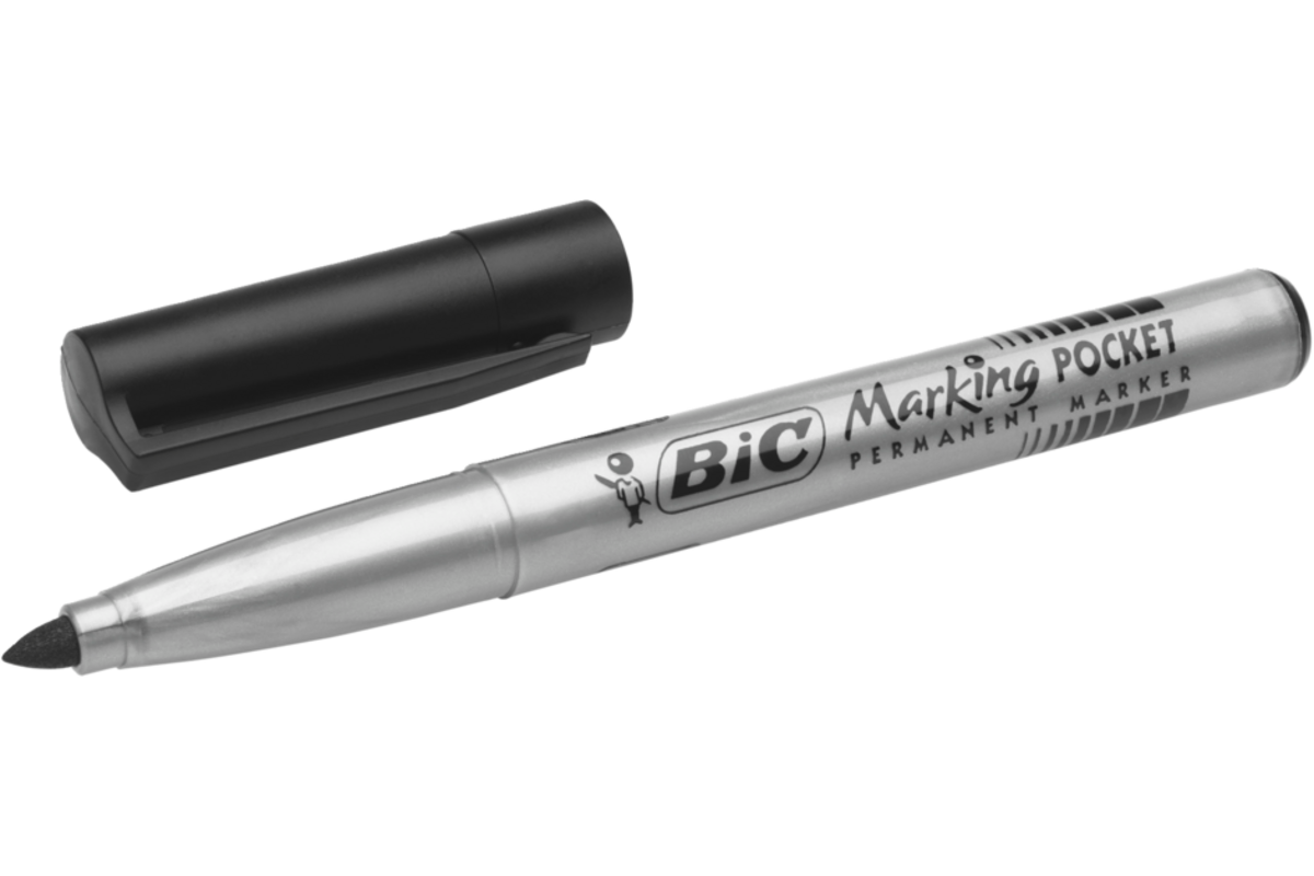 Permanent marker BIC rond 1,1 mm zwart, per dozijn