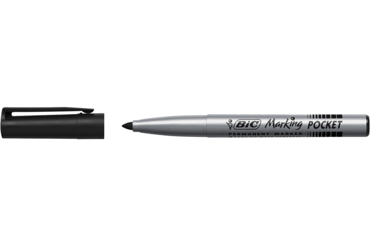 Permanent marker BIC rond 1,1 mm zwart, per dozijn