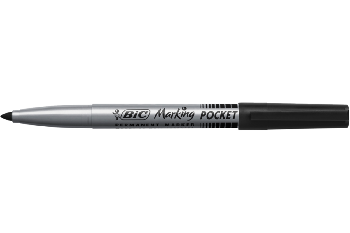 Permanent marker BIC rond 1,1 mm zwart, per dozijn