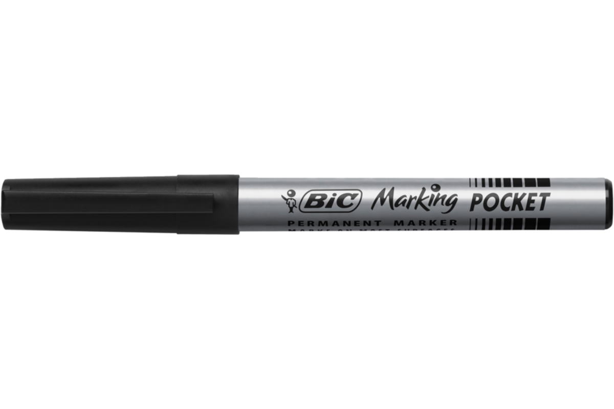Permanent marker BIC rond 1,1 mm zwart, per dozijn