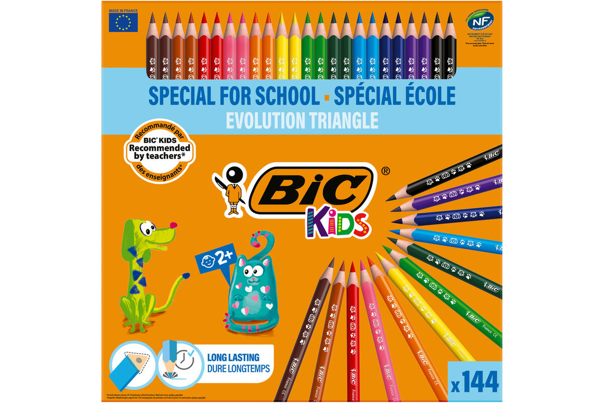 Kleurpotloden BIC Kids Evolution triangle, class pack 108 + 36 gratis