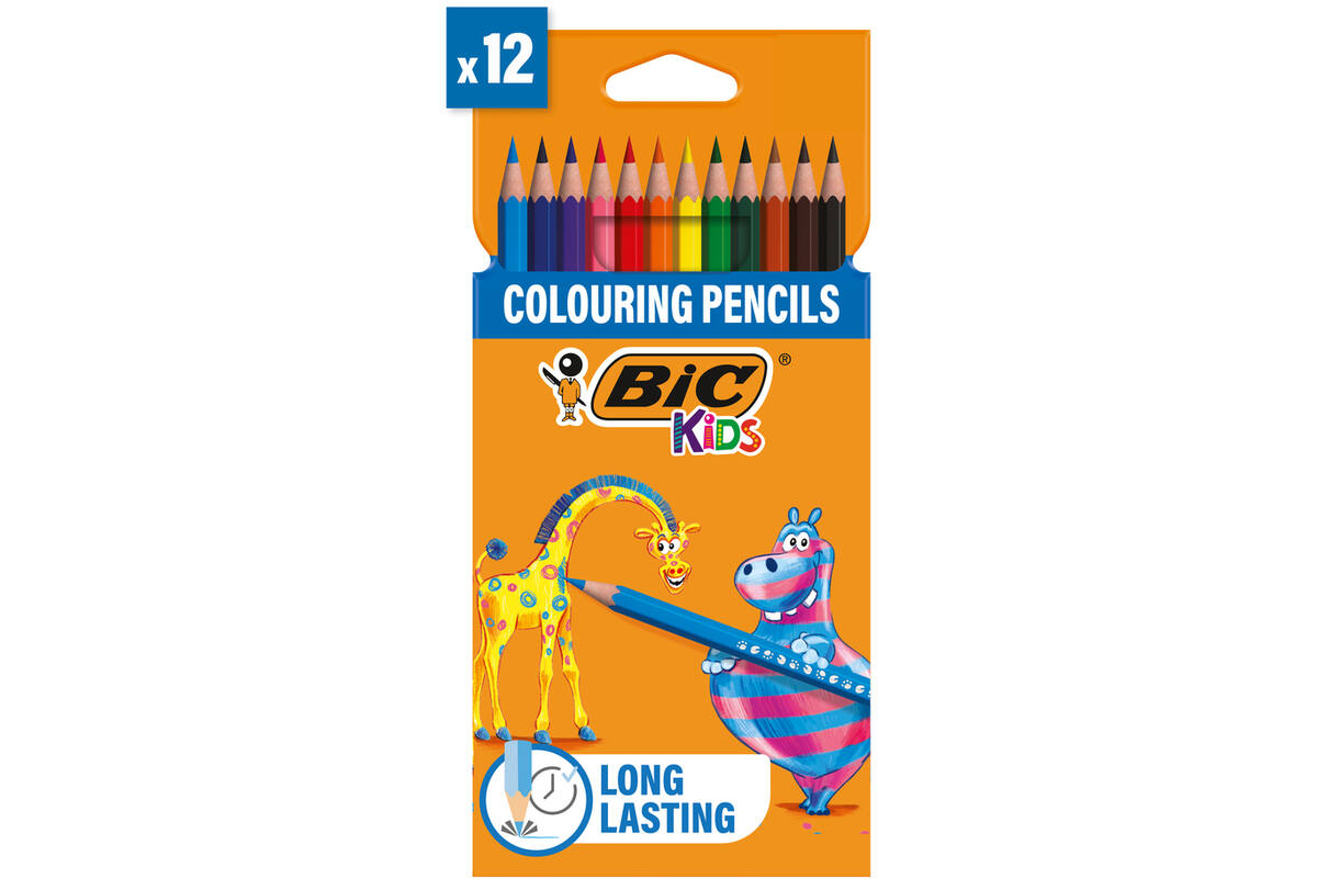 Kleurpotloden BIC kids Evolution assorti, etui 12 stuks