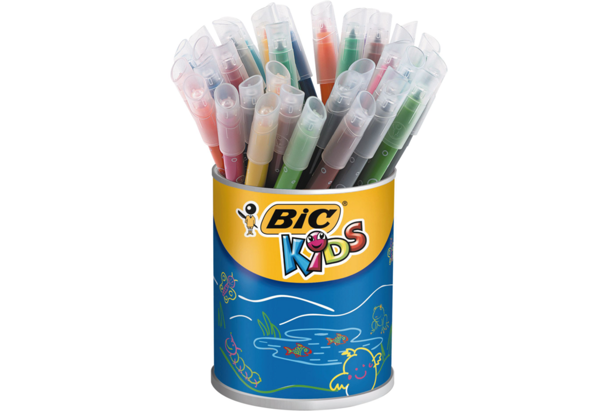 Viltstiften BIC Kid couleur assorti, blik 36 stuks