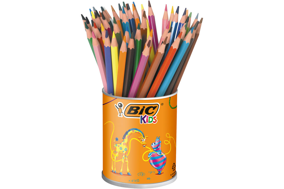 Kleurpotloden BIC Kids Evolution assorti, blik 60 stuks