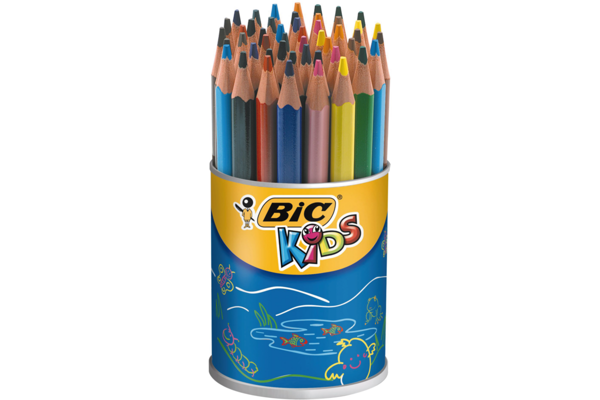 Kleurpotloden BIC Kids Evolution triangle assorti, pot 48 stuks