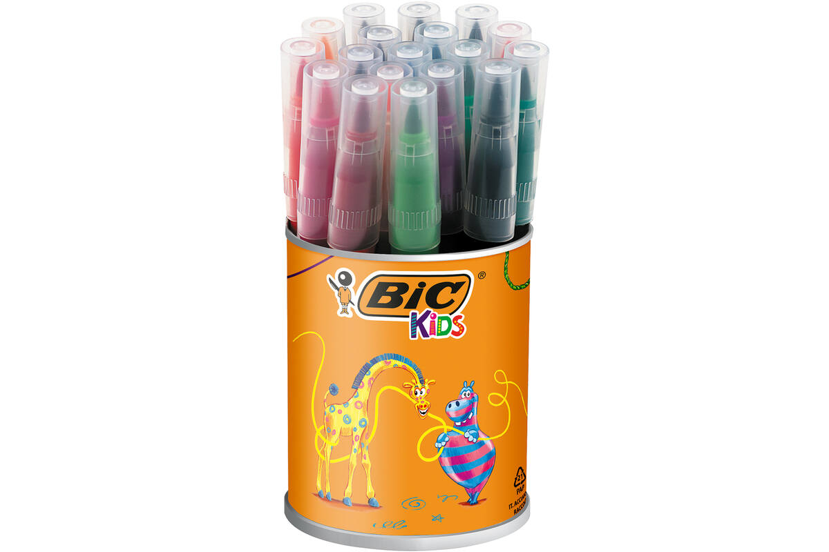 Viltstiften BIC Kids Visa Aquarelle assorti, 18 stuks
