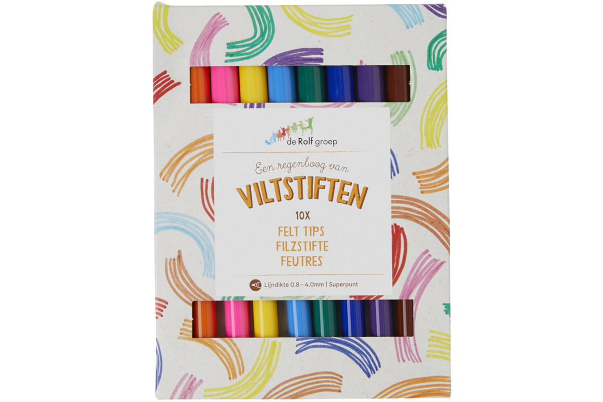 Viltstiften | de Rolf groep | superpunt assorti, 10 stuks