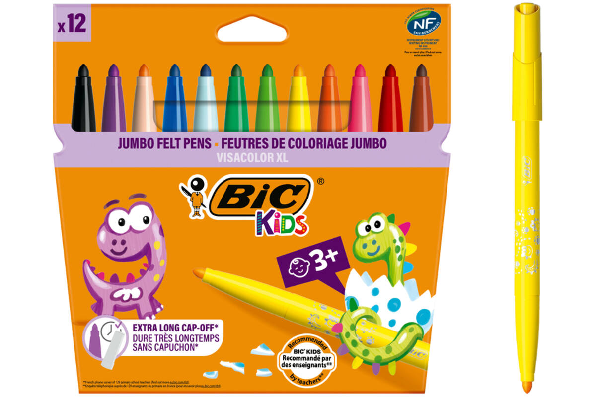 Viltstiften BIC Kids visacolor XL Ecolutions assorti, 12 stuks