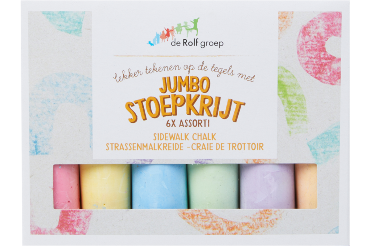 Stoepkrijt | de Rolf groep | assorti, 6 stuks