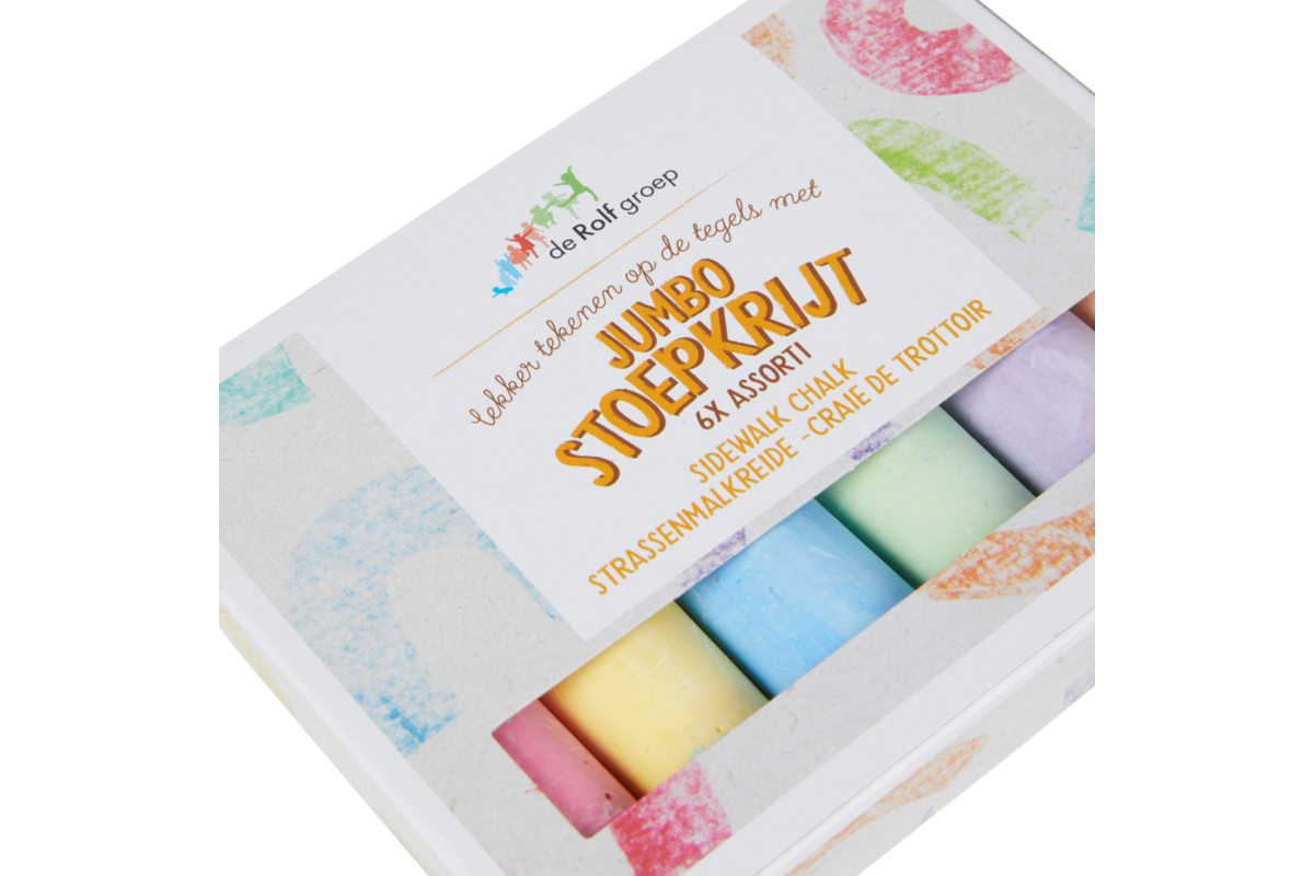 Stoepkrijt | de Rolf groep | assorti, 6 stuks