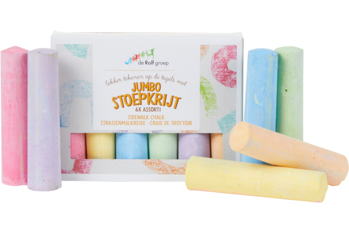 Stoepkrijt | de Rolf groep | assorti, 6 stuks