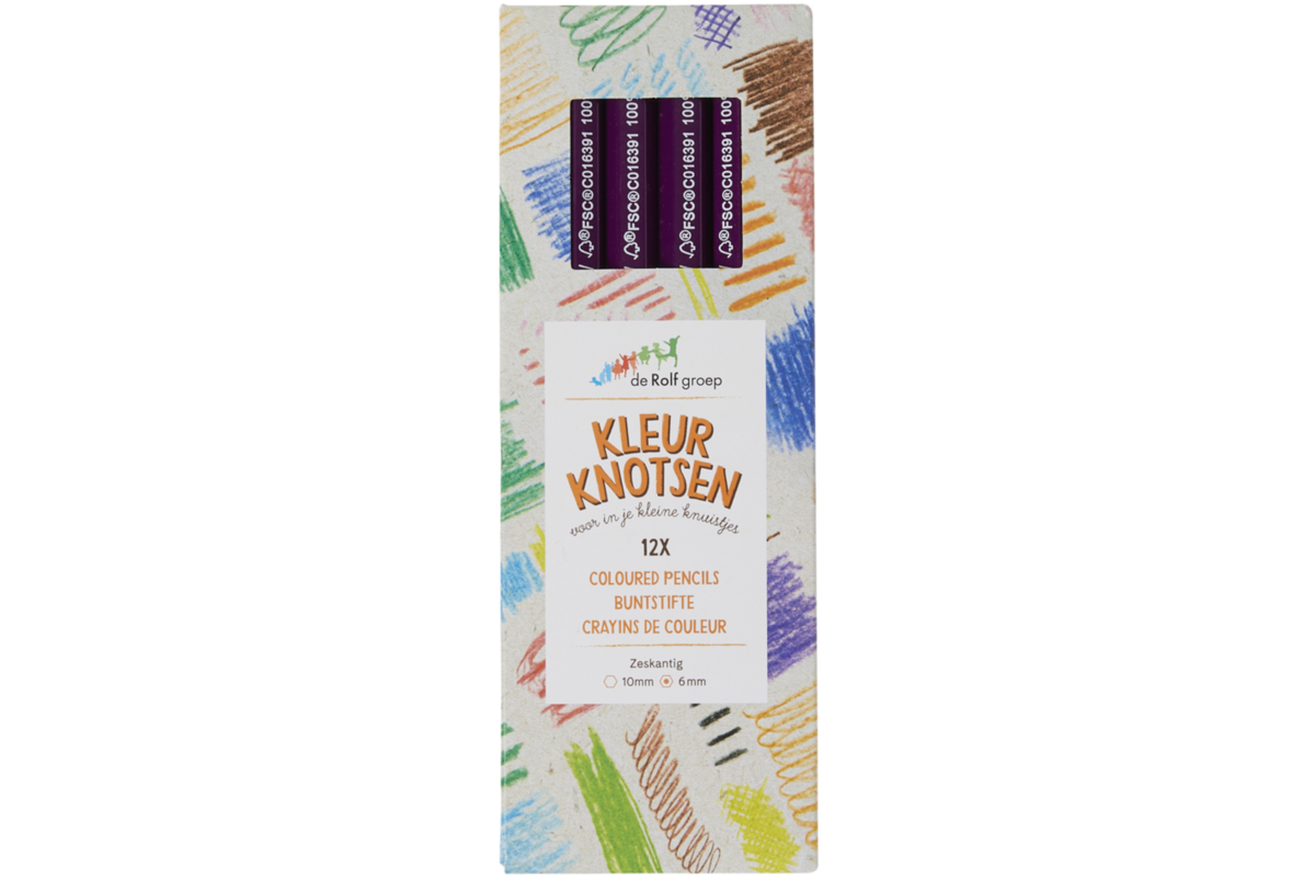 Kleurknotsen | de Rolf groep | 10 mm violet, 12 stuks