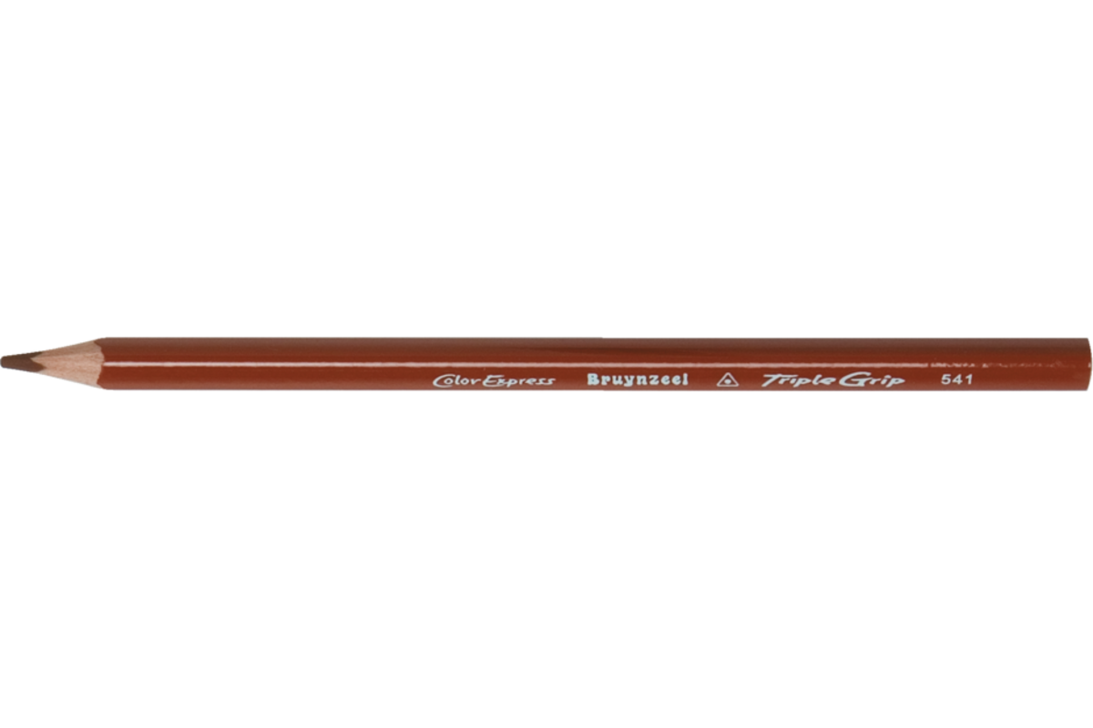 Kleurpotloden Bruynzeel driekantig bruin, 12 stuks