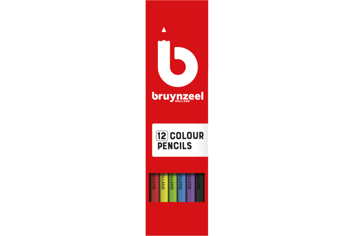 Kleurpotloden Bruynzeel driekantig assorti, 12 stuks
