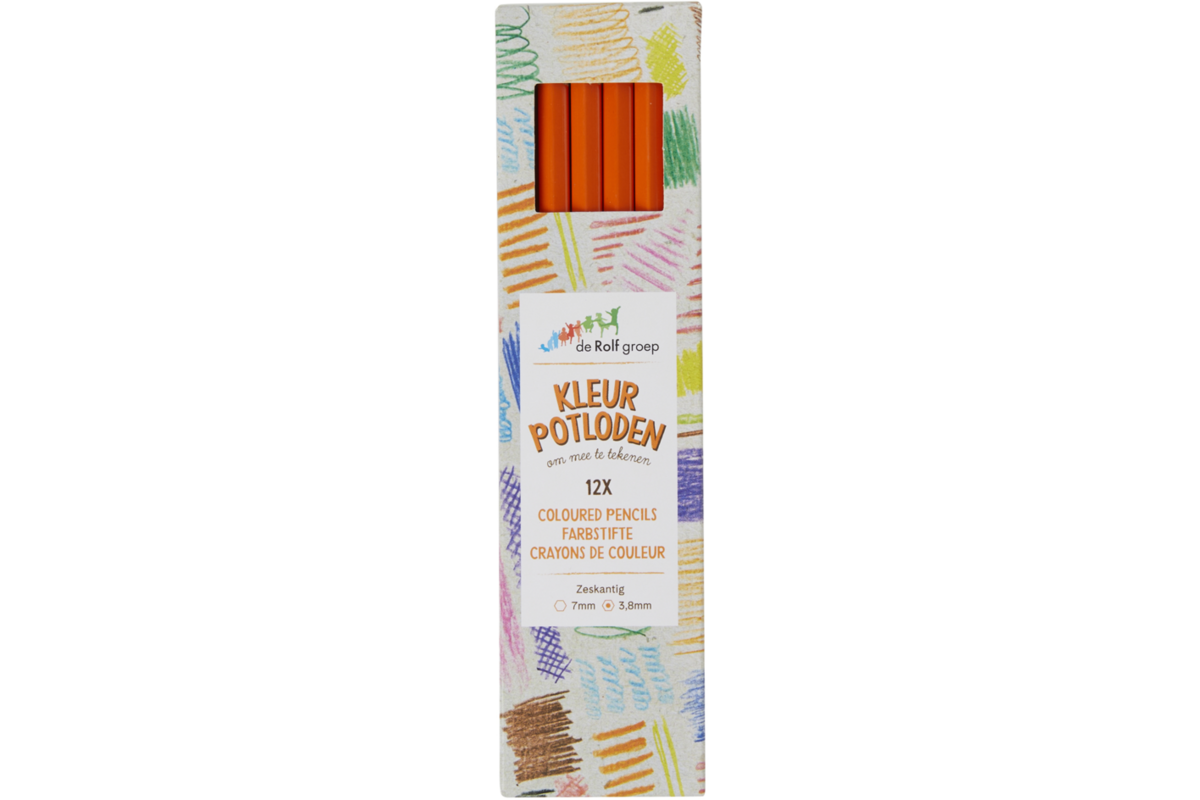 Kleurpotloden | de Rolf groep | oranje, 12 stuks